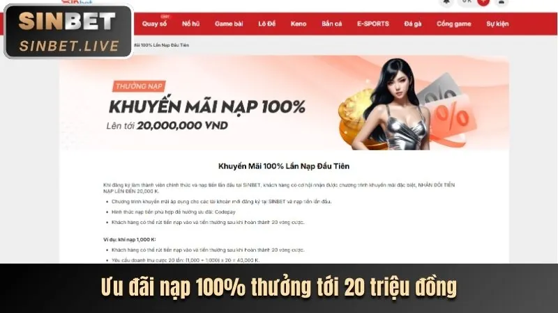Ưu đãi giới thiệu bạn bè Sinbet